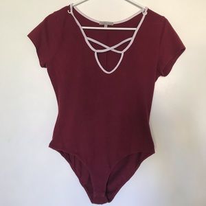 Burgundy Body Suit